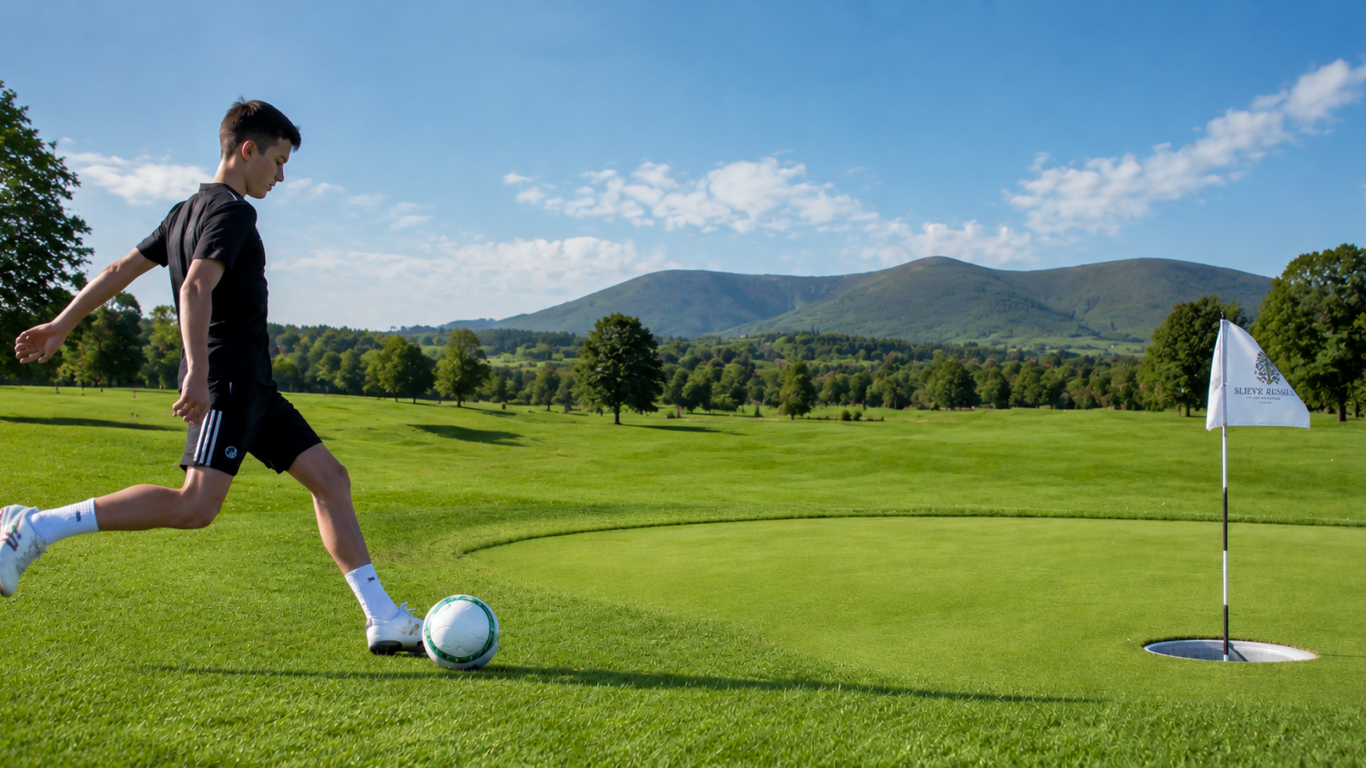 Luxurious hotel football golf course with scenic mountain views, perfect for sport and leisure. Experience adventure and tranquillity.